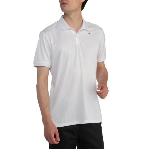 MIZUNO SHOP [ミズノ公式オンラインショップ] ダブルジャガード半袖ポロシャツ[メンズ] 01 ホワイト E2MA2022の画像
