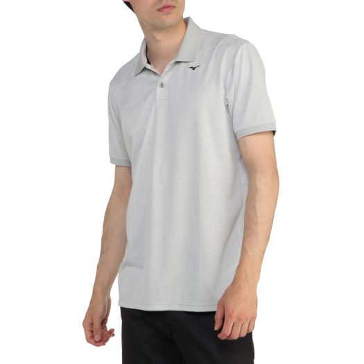 MIZUNO SHOP [ミズノ公式オンラインショップ] ダブルジャガード半袖ポロシャツ[メンズ] 05 グレー E2MA2022の大画像