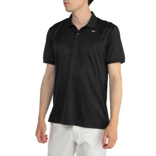 MIZUNO SHOP [ミズノ公式オンラインショップ] ダブルジャガード半袖ポロシャツ[メンズ] 09 ブラック E2MA2022