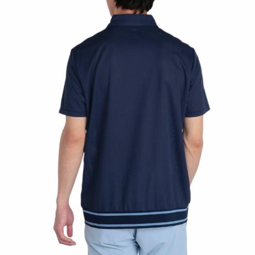 汗処理／通気】ドライエアロフローメッシュ半袖共衿シャツ|E2MAC010