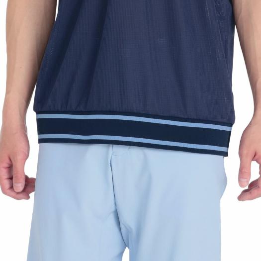 汗処理／通気】ドライエアロフローメッシュ半袖共衿シャツ|E2MAC010