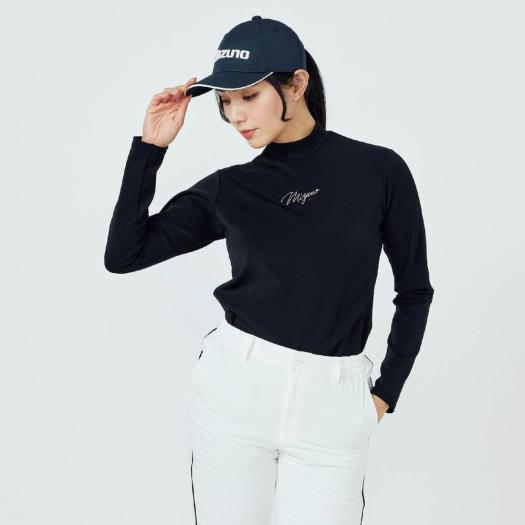 MIZUNO SHOP [ミズノ公式オンラインショップ] アシンメトリーハイネックシャツ ウィメンズ 09 ブラック E2MAC734