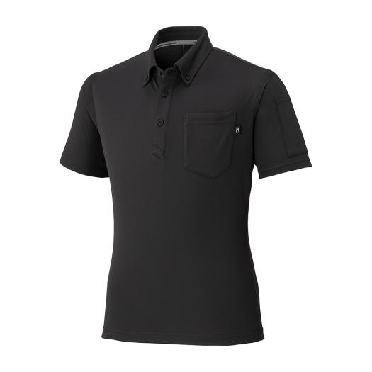 MIZUNO SHOP [ミズノ公式オンラインショップ] ワークボタンダウン ポロシャツ(ネーム刺繍対応／制電／半袖) ユニセックス 09 ブラック F2JAC110_s