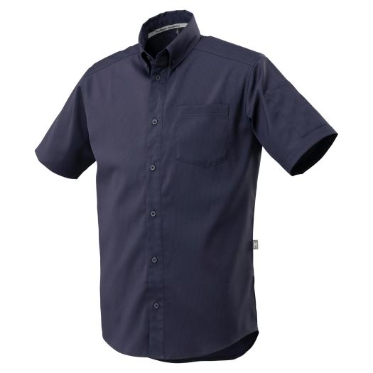 MIZUNO SHOP [ミズノ公式オンラインショップ] 布帛ワークシャツ(半袖／制電素材)[ユニセックス] 14 ネイビー F2JC1580の大画像
