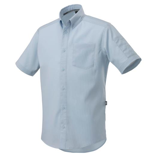 MIZUNO SHOP [ミズノ公式オンラインショップ] 布帛ワークシャツ(半袖／制電素材)[ユニセックス] 19 サックス F2JC1580画像