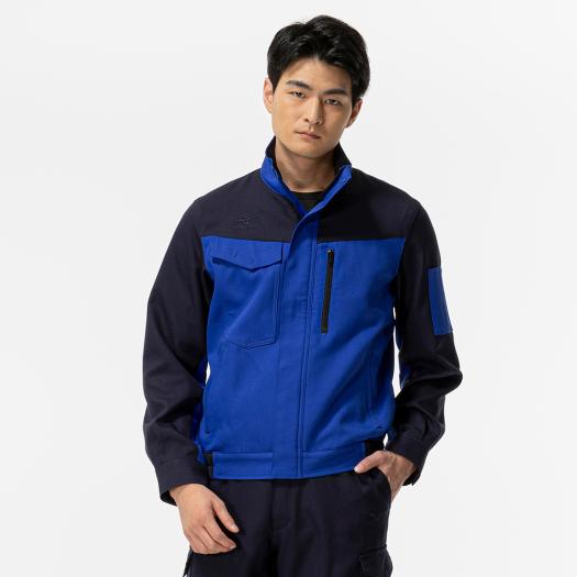 MIZUNO SHOP [ミズノ公式オンラインショップ] ワークジャケット(大きいサイズ／ネーム刺繍対応／制電) ユニセックス 87 ネイビー×ブルー F2JE0186_sb