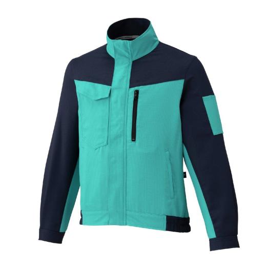 MIZUNO SHOP [ミズノ公式オンラインショップ] ワークジャケット(制電／春夏用／エコ素材) ユニセックス 80 ネイビー×ターコイズ F2JEA183
