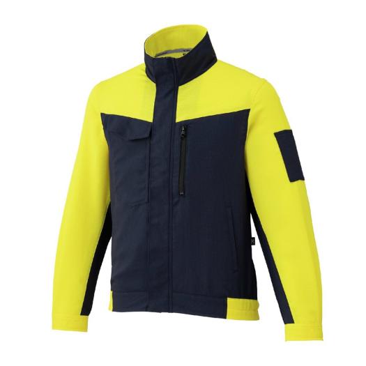 MIZUNO SHOP [ミズノ公式オンラインショップ] ワークジャケット(制電／春夏用／エコ素材) ユニセックス 84 イエロー×ネイビー F2JEA183