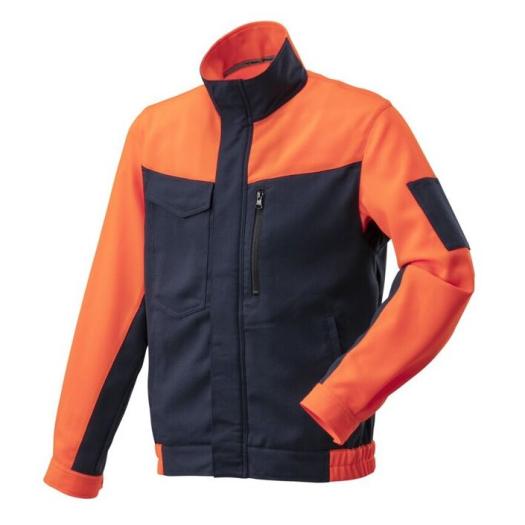 MIZUNO SHOP [ミズノ公式オンラインショップ] ワークジャケット(大きいサイズ／制電／春夏用／エコ素材) ユニセックス 86 ネイビー×オレンジ F2JEA183_b