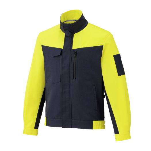 MIZUNO SHOP [ミズノ公式オンラインショップ] ワークジャケット ストレッチ(制電／エコ素材) ユニセックス 84 イエロー×ネイビー F2JEA186