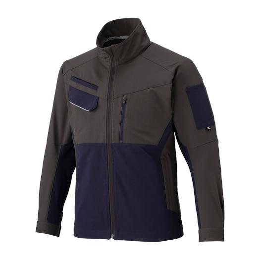 MIZUNO SHOP [ミズノ公式オンラインショップ] ワークジャケット ストレッチ(ネーム刺繍対応／制電) メンズ 85 M.チャコール×ネイビー F2JEC111_s