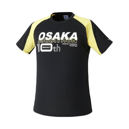 MIZUNO SHOP [ミズノ公式オンラインショップ] 【大阪マラソン2022】大会記念Tシャツ[メンズ] 94 ブラック×ブレイジングイエロー J2MA2Y61