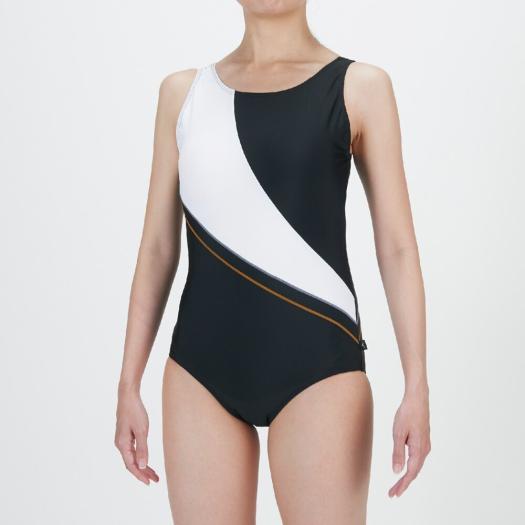 MIZUNO SHOP [ミズノ公式オンラインショップ] アクアフィットネス用ワンピース ウィメンズ 90 ブラック×ホワイト N2JAC320