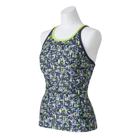 MIZUNO SHOP [ミズノ公式オンラインショップ] アクアフィットネス用トップス(めくれにくい裾ゴム付) ウィメンズ 90 ブラック×グレー N2JAC373
