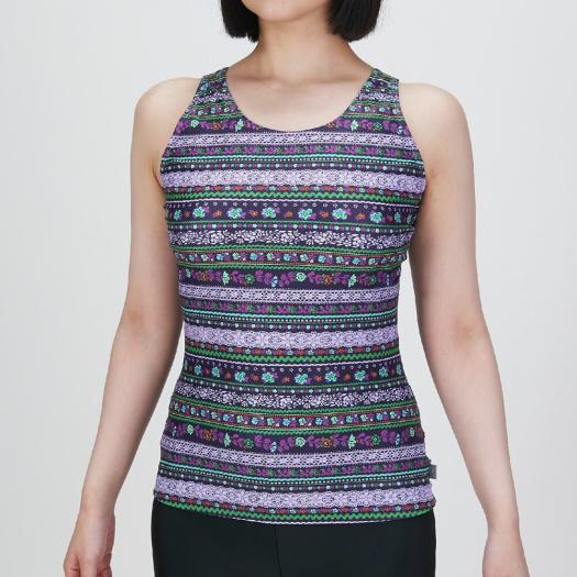 MIZUNO SHOP [ミズノ公式オンラインショップ] アクアフィットネス用トップス(めくれにくいボタン付) ウィメンズ 68 パープル N2JAC840