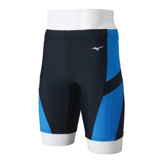 MIZUNO SHOP [ミズノ公式オンラインショップ] アクアフィットネス用ハーフスパッツ(直営店限定品／立体カップ付) メンズ 92 ブラック×ディープターコイズ N2JBC