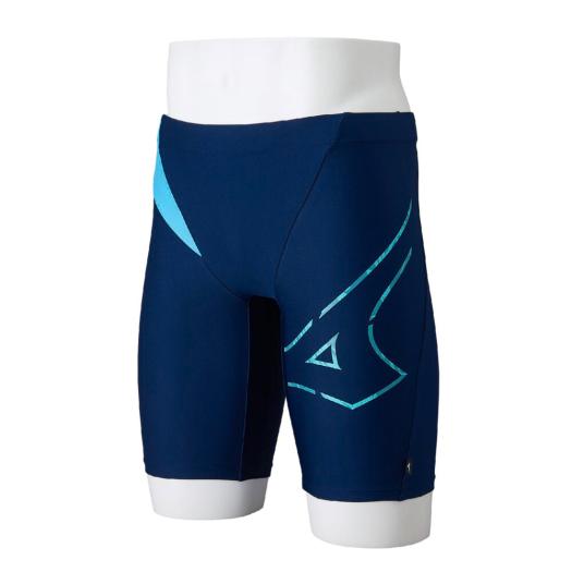 MIZUNO SHOP [ミズノ公式オンラインショップ] 【Stroke ONE／長持ち】アクアフィットネス用ハーフスパッツ メンズ 82 ネイビー×ターコイズ N2JBC604