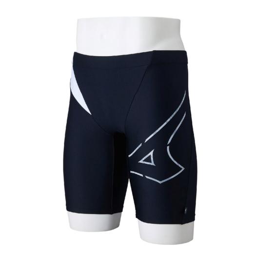 MIZUNO SHOP [ミズノ公式オンラインショップ] 【Stroke ONE／長持ち】アクアフィットネス用ハーフスパッツ メンズ 90 ブラック×グレー N2JBC604