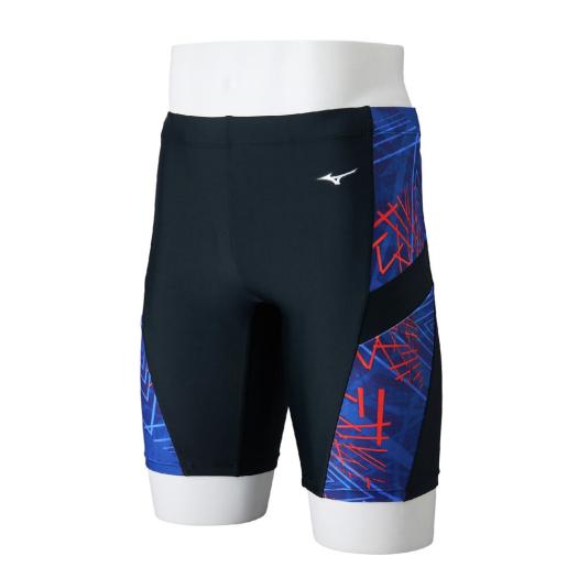 MIZUNO SHOP [ミズノ公式オンラインショップ] アクアフィットネス用ハーフスパッツ(立体カップ付) メンズ 97 ブラック×パープル N2JBC613