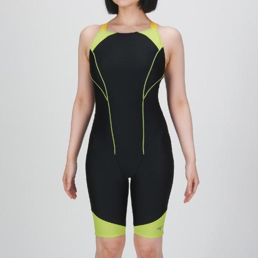 MIZUNO SHOP [ミズノ公式オンラインショップ] 【Stroke ONE／撥水】スイムフィットネス用オールインワン ウィメンズ 93 ブラック×ライム N2JGB302