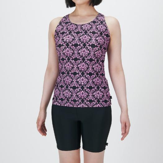 MIZUNO SHOP [ミズノ公式オンラインショップ] アクアフィットネス用セパレーツ(めくれにくいボタン付) ウィメンズ 96 ブラック×ピンク N2JGC352