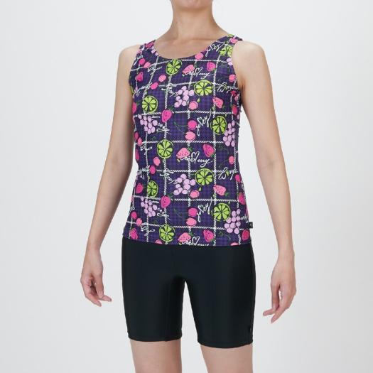 MIZUNO SHOP [ミズノ公式オンラインショップ] アクアフィットネス用セパレーツ(ボタン付) ウィメンズ 68 パープル N2JGC355