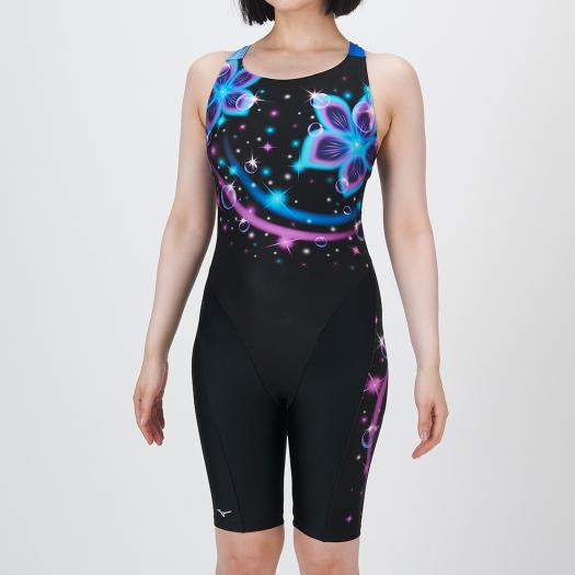 MIZUNO SHOP [ミズノ公式オンラインショップ] 【Stroke ONE／撥水】スイムフィットネス用オールインワン ウィメンズ 92 ブラック×ブルー N2JGC805