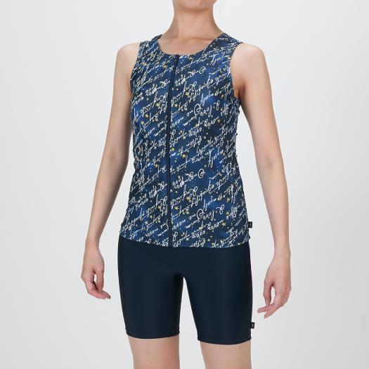 MIZUNO SHOP [ミズノ公式オンラインショップ] アクアフィットネス用セパレーツ(めくれにくいボタン付) ウィメンズ 14 ネイビー N2JGC843