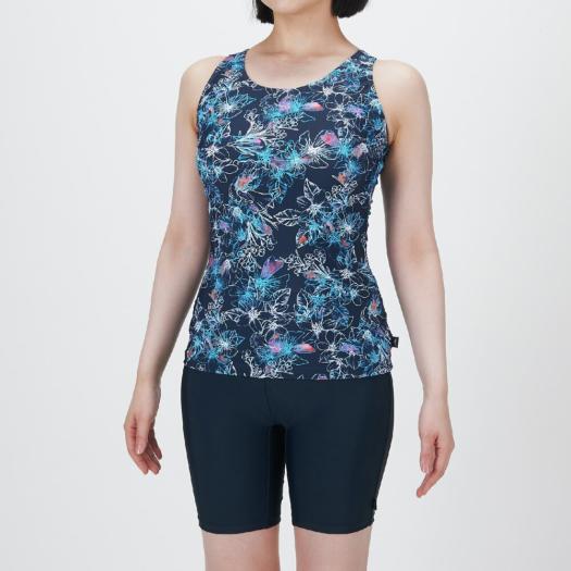 MIZUNO SHOP [ミズノ公式オンラインショップ] アクアフィットネス用セパレーツ(めくれにくいボタン付) ウィメンズ 14 ネイビー N2JGC846