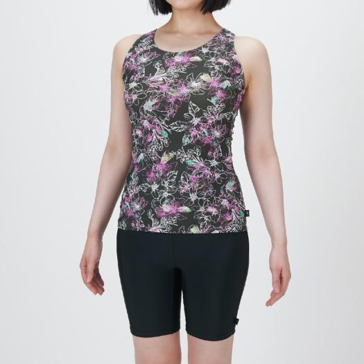 MIZUNO SHOP [ミズノ公式オンラインショップ] アクアフィットネス用セパレーツ(めくれにくいボタン付) ウィメンズ 33 ダークグリーン N2JGC846