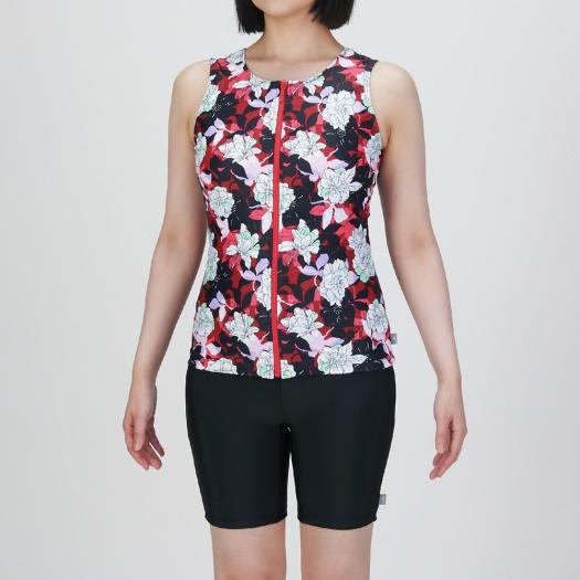 MIZUNO SHOP [ミズノ公式オンラインショップ] アクアフィットネス用セパレーツ(めくれにくいボタン付) ウィメンズ 62 レッド N2JGC852