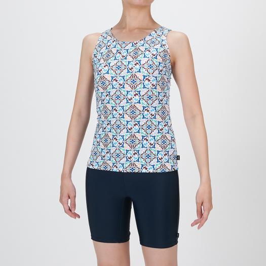 MIZUNO SHOP [ミズノ公式オンラインショップ] アクアフィットネス用セパレーツ(めくれにくいボタン付) ウィメンズ 25 ブルー N2JGC855