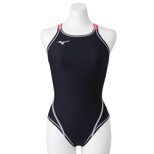 MIZUNO SHOP [ミズノ公式オンラインショップ] 競泳練習用ミディアムカット[ウィメンズ] 92 ブラック×ライトブルー N2MA8260