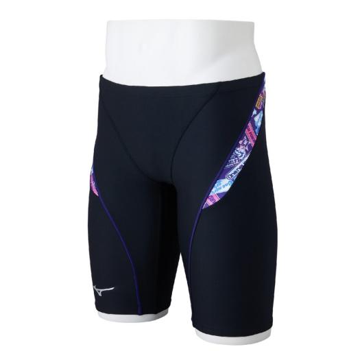 MIZUNO SHOP [ミズノ公式オンラインショップ] 競泳練習用ハーフスパッツ メンズ 97 ブラック×パープル N2MBC088