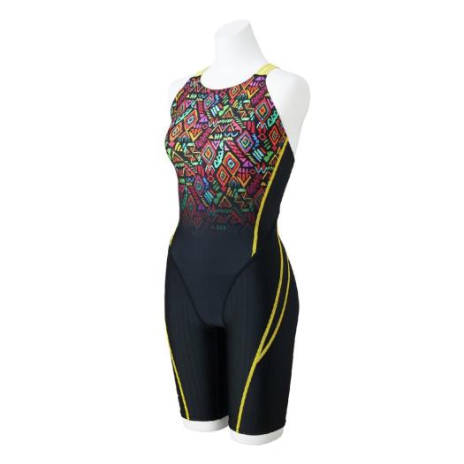 MIZUNO SHOP [ミズノ公式オンラインショップ] 【STREAM ACE】競泳用ハーフスーツ(マスターズバック) ウィメンズ 94 ブラック×イエロー N2MGC742
