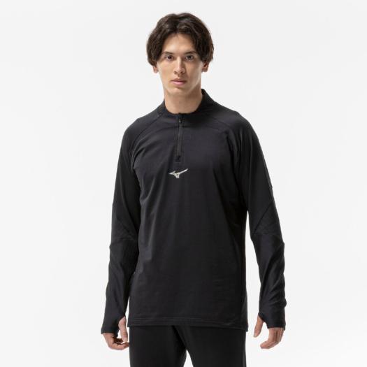 MIZUNO SHOP [ミズノ公式オンラインショップ] ストレッチフリースシャツ ハーフジップ ユニセックス 09 ブラック P2MCC516