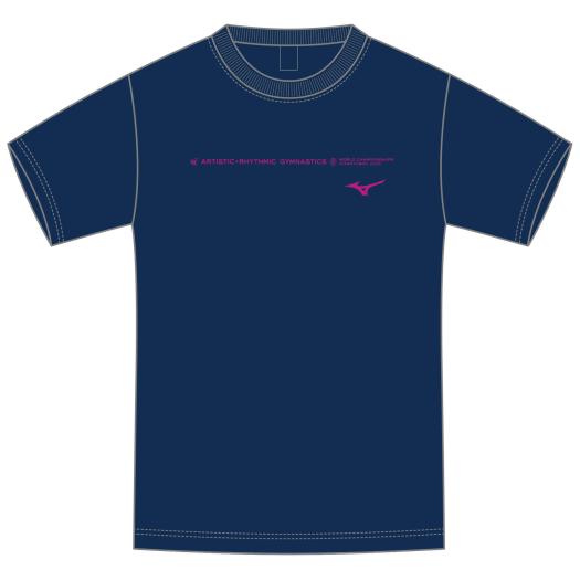 MIZUNO SHOP [ミズノ公式オンラインショップ] 2021世界体操・新体操記念Tシャツ[ユニセックス] 14 ネイビー Y2JA1T02の画像