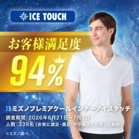 接触冷感】ミズノプレミアクールインナー アイスタッチVネック